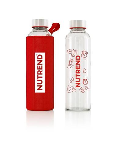Sklenená fľaša Nutrend s termoobalom 800 ml červená
