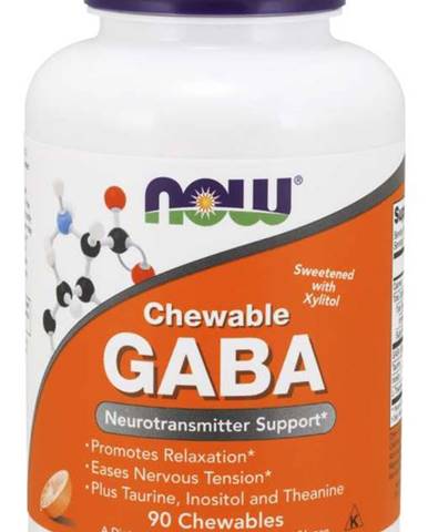 NOW GABA 500 mg + Taurin, Inositol a L-Theanin, 90 žuvacích tabliet 90 tab.