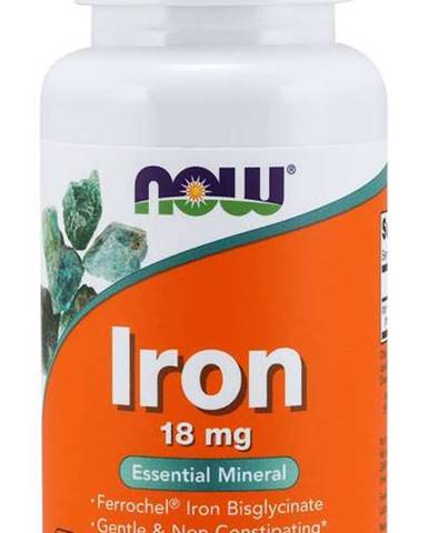 NOW Iron Bisglycinate železo chelát Ferrochel 18 mg 120 kapsúl