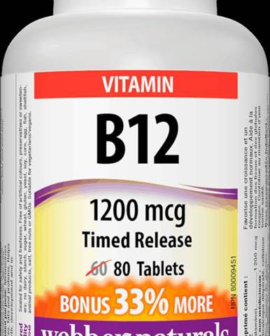 Webber Naturals Vitamín B12 1200mcg 80 tablet