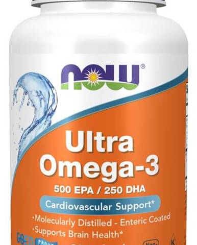 NOW Ultra Omega-3 Rybí olej, 500 EPA + 250 DHA x 90 softgel kapslí 90 kaps.