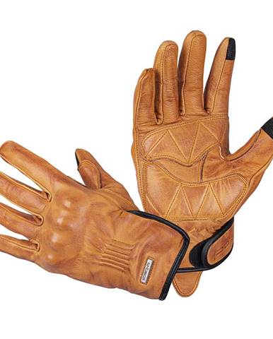 Kožené moto rukavice W-TEC Dahmer Farba tmavo hnedá, Veľkosť L