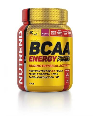 Energetická zmes Nutrend BCAA Energy Mega Strong Powder 500g malina