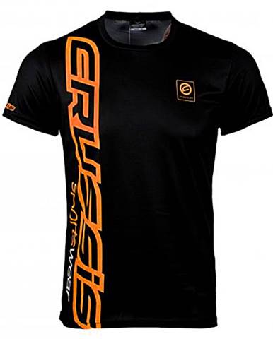 Pánske tričko s krátkym rukávom CRUSSIS čierno-oranžová čierno-oranžová - S