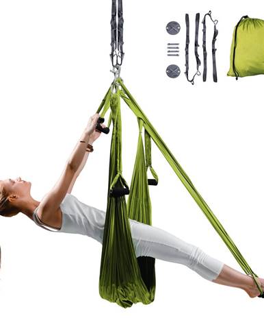 Popruhy na aero jogu inSPORTline Hemmok zelené s držiakmi a lanami