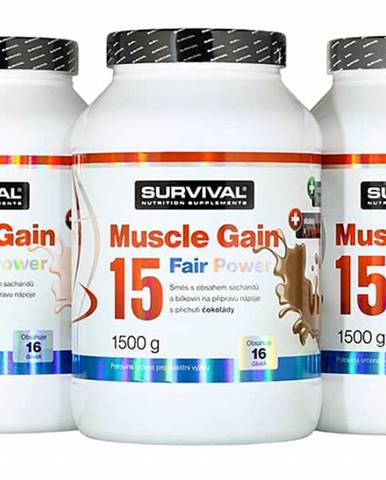 Survival Muscle Gain 15 Fair Power 1500 g 1500g Čokoláda